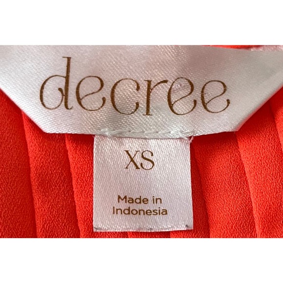 DECREE ROUND NECK, PULL-OVER BLOUSE, WOMENS, XS, ORANGE, HIGH-LOW, CAP SLEEVE - Picture 9 of 11